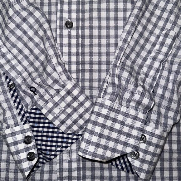 DASH MEN'S LONG SLEEVE WOVEN CHECK SHIRT - Picture 5 of 5